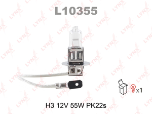 Лампа LYNXauto L10355 H3 12V55W Pk22s L10355
