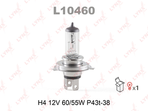 Лампа LYNXauto L10460 H4 12V 60/55W P43T-38
