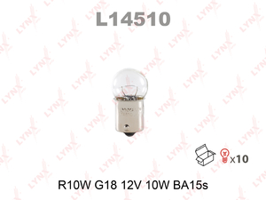 Лампа габаритного освещения LYNXauto L14510 R10W 12V BA15S