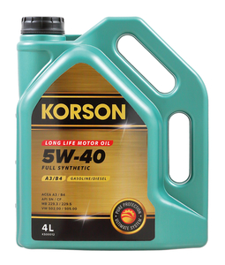 Моторное масло KORSON 5W-40 FULL SYNTHETIC A3/B4 4л