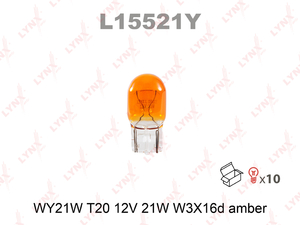 Лампа LYNXauto L15521Y WY21W 12V W3x16D AMBER