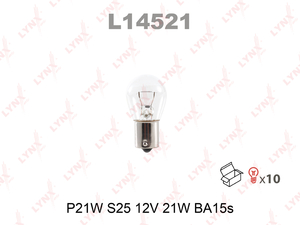 Лампа LYNXauto L14521 P21W 12V BA15S