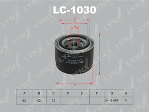 Фильтр масляный LYNXauto LC-1030 LADA GRANTA Priora CHEVROLET NIVA NISSAN ALMERA PRIMERA X-TRAIL 